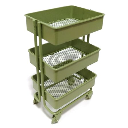 1:12 Dockhus Mini förvaringsvagn Miniatyrbokhylla med hjul Kök Sovrumsmöbler Display Stativ Organizer