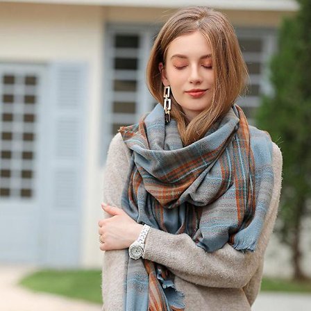 Tofs Imitation Cashmere Pläd Scarf Thermal Scarf Sjal