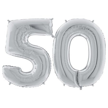 Talballon 50 Sølv