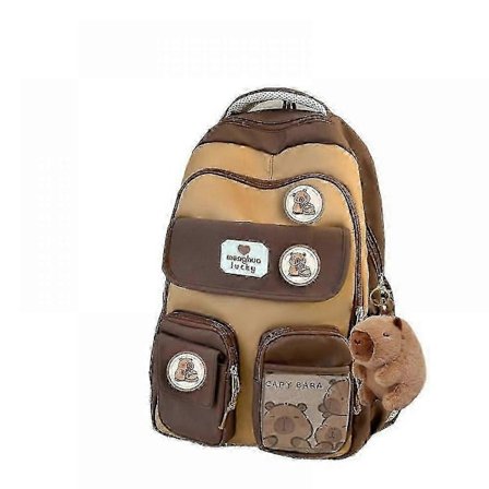 Skoltaske Brun 2024 Capybara Ridge Stor Rygsæk Til Drenge Og Piger, Mærkekort