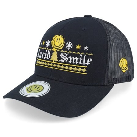 Ho-Ho-Hats - Zwart trucker Cap - Ugly Christmas Logo Black Trucker @ Hatstore