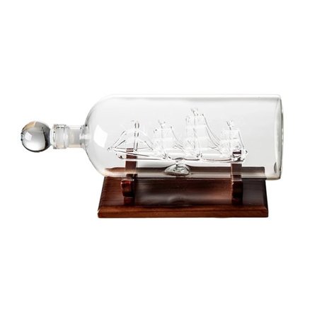 Flaskskepp med träställ