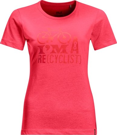 Jack Wolfskin Women's Ocean Trail Tee Women short-sleeved sweaters Red L