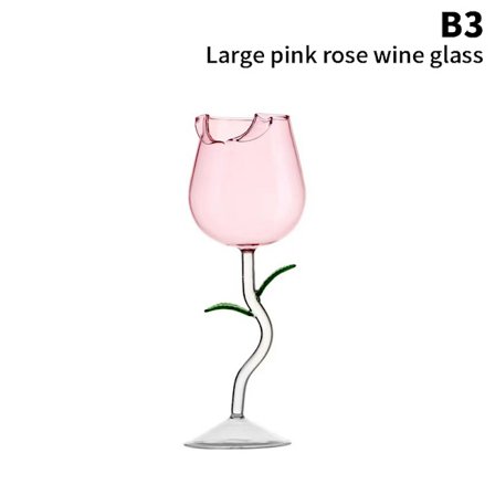 Rose-formet rødvinsglas Rose Shape vinglas med farvet