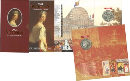 England 2001 - Dronning Victoria - Mønt i folder