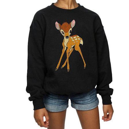 Bambi Girls Classic Cotton Sweatshirt 5-6 år Svart