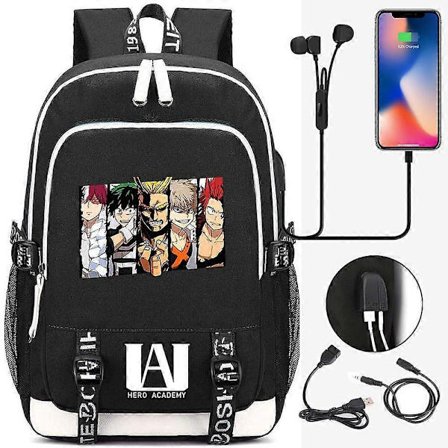 MHA Ryggsekk Anime My Hero Academia Cosplay Skolesekk One For All Unisex Deku Skoleveske All Might Mochila