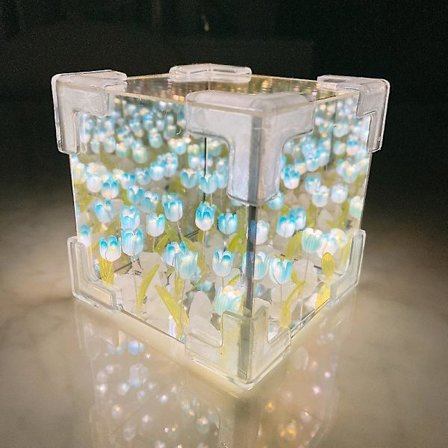 Tulip Blomsternatslampe, Tulip Spejl Natlampe Materialpakke, Spejl Natlamper Gaver til Piger, Par, Hjemmeindretning