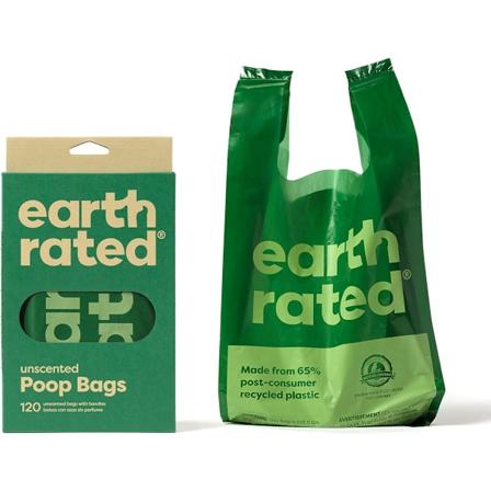 Earth Rated Koiran Ulostepusseja Kahvoilla, Helppo Solmia ja Taattu Vuodottomuus, Hajuton, 120 Kahvallinen Pussi