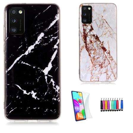 Samsung Galaxy A41 - Kotelosuoja Marmori Svart