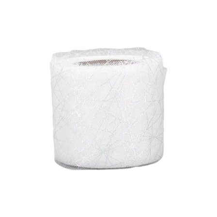 Tulle Rulle Symfoni Spindel Rörigt Nät Tulle Rulle DIY Båge Hårprydnad Material Band Vit