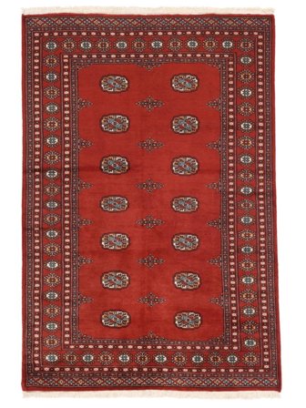 Pakistan Bokhara 2Ply Teppe Håndknyttet 136X203 Mørk Rød/Svart
