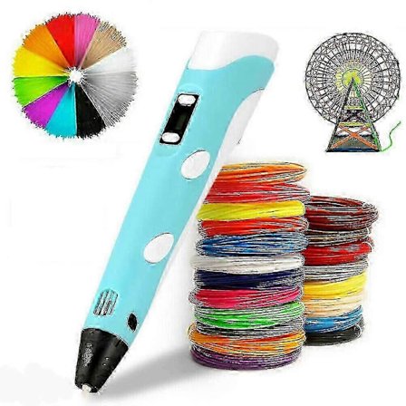 3D-printerpen legetøj med LCD-skærm + 12 farver 36m 1,75mm PLA ABS filament til børn og voksne