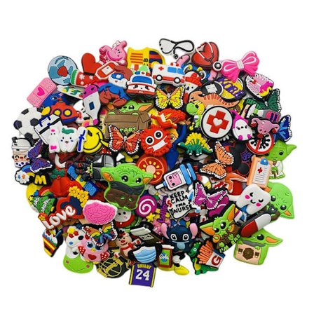 100 stk. 3D Tøfler-Sandaler Smykker (Tilfældig Stil), Sko Smykker, Søde Sko Smykker til Tøfler Sko Armbånd DIY-FA-