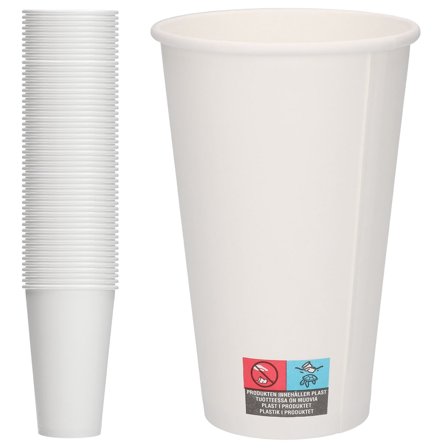 Pahvimukit Valkoinen 48 cl 50-kpl