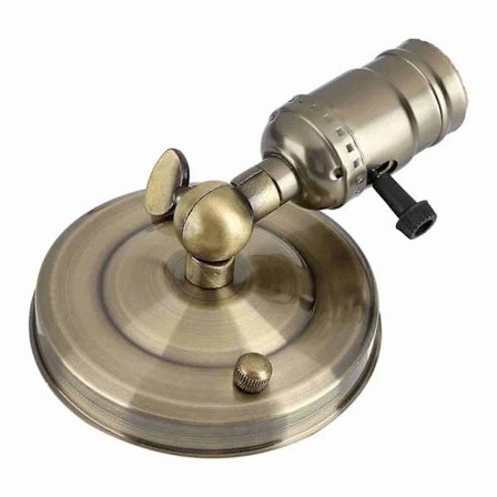 (pow yeah!) Vintage Lampeholder E27 Vegglampe med Bryter for Hjem og Dekorasjon Bronse