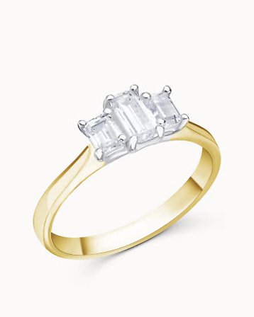 Three-stone Rings Esmeralda 18K Yellow Gold - Engagement Rings & Wedding Rings from Vanbruun