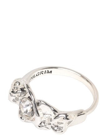 Pilgrim Tina Organic Shape Crystal Ring Silver-Plated - Silver - ONE SIZE