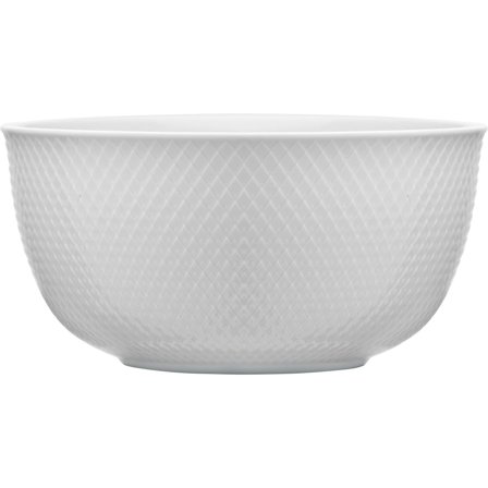 Lyngby porcelæn Rhombe Serveringsbolle, hvit Ø17,5 cm