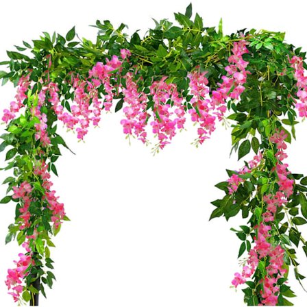 2 stk. Kunstig Wisteria Slyngplante Blomster Kunst for Seremoni Hjem Bryllupsdekorasjon