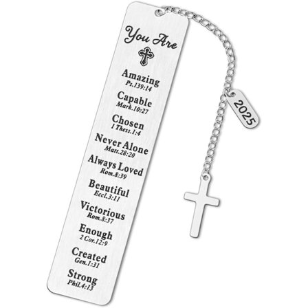 Bogmærke med Bibel, 2025 Kristne Bogmærker, Bogmærker til Kvinder, Dåbsgaver til Piger, Første Kommunionsgaver til Piger, Tilbage til Skolen 