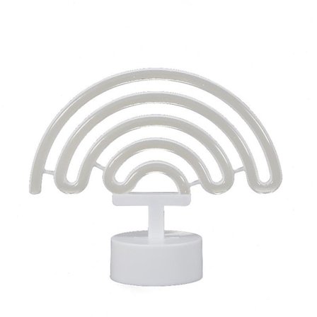 Neon inomhus nattlampa, batteridriven lysande neon dekorativ skylt LED-ljus för rumsfest festivaldekorationer (regnbåge)