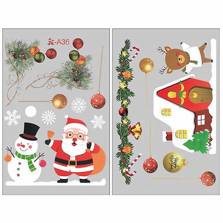 Spejl Dekoration Julemand Vindue Stickers Jul Vinter Baggrund Butiksvindue Sticker Festlig Vindue Dekal