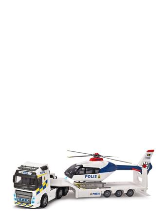 Grand Series - Volvo Fh-16 Svensk Politibil + Helikopter Toys Toy Cars & Vehicles Toy Vehicles Police Cars Multi/mønstret Majorette*Betinget Tilbud