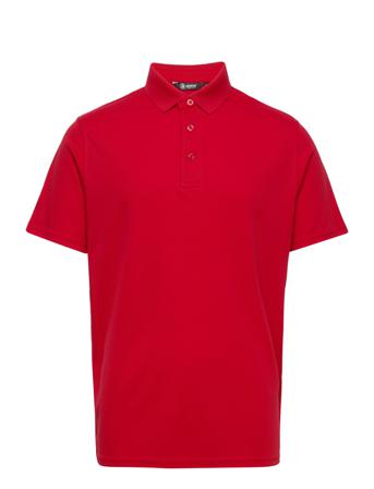 Mens Cray Drycool Polo Polos Short-sleeved Röd Abacus