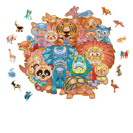 Træpuslespil til voksne/børn, pædagogisk legetøj, træpuslespil med dyr, familiespil, bedste gaver, Halloween-gaver!