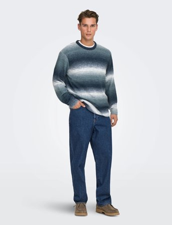 ONLY & SONS Onsbertil Reg Ls Crew Knit - Green - XL