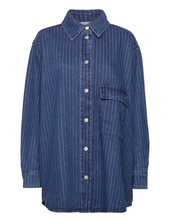 NORR Kenzie Oversized Denim Shirt - Blue - M/L