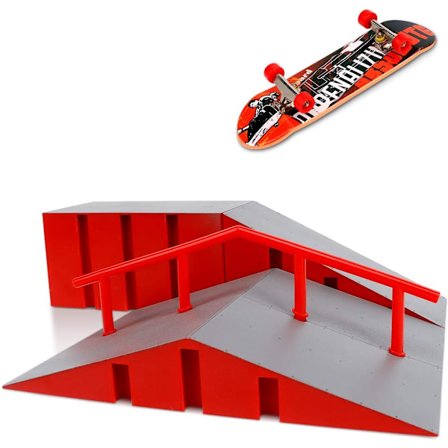 Fingerboard Ramp Tillbehörsset, Fingerboard Skate Park Kit Ramp Finger Skateboards Träningsrekvisita för Barn och Barn (D)
