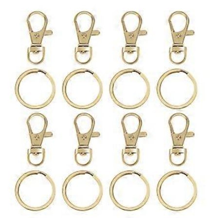 60 st Bag Buckle Metalliska Nyckelringar DIY Nyckelringstillbehör Zink Legering Nyckelrings Spänne (Guld)