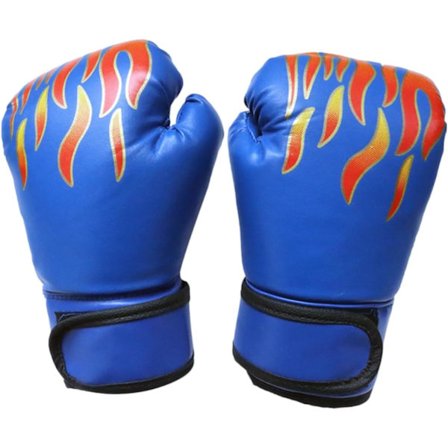 1 par Kickboxning Barn Boxningshandskar för 3-8 år Fighting Bag Handskar Män Blå Flamma—yux