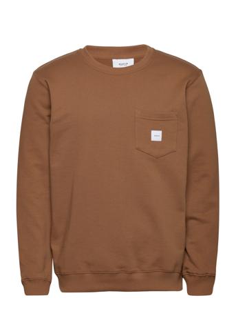 Square Pocket Sweatshirt Sweat-shirt Genser Brun Makia*Betinget Tilbud