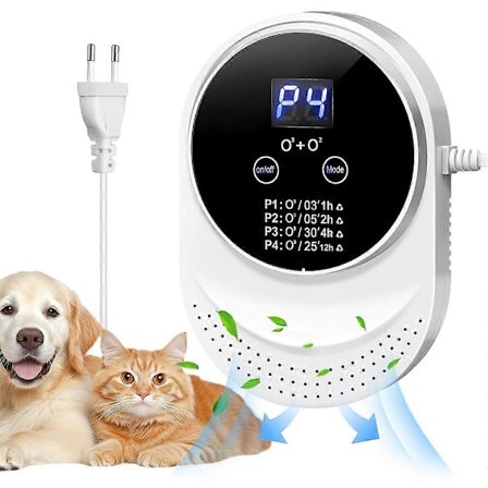 Ozon luftrenser, 5W, 150mg/t, for områder opptil 30 kvm, 99% sterilisering og deodorisering, 4 driftsmoduser, LCD, mini ozongenerator a[D]