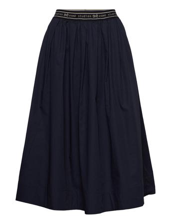 Escalla Midi Skirt Knælang Nederdel Sort Esme Studios