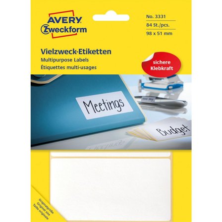 AVERY Etikett handskrift 98x51 vit 84/fp - Lyreco - Emballage och lagerutrustning - Etiketter och godsmärkning - Multifunktionsetiketter