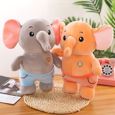 Dun bomull elefant 37cm - plysch leksaker