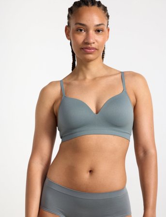 Lindex Bra Flora Seamless - Blue - B x 80
