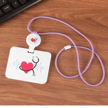 Sairaanhoitajan lääkärin korttikotelo, painettu korttitasku, PURPPURA