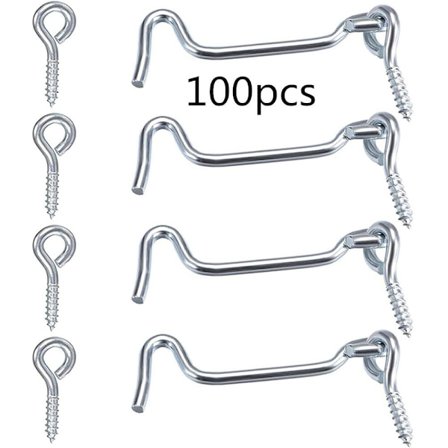 100 st Hyttkrok Krokar & Ögon Förzinkat