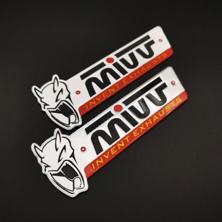 2 kpl/setti 3D alumiinista lämmönkestävä moottoripyörän tarra Exha