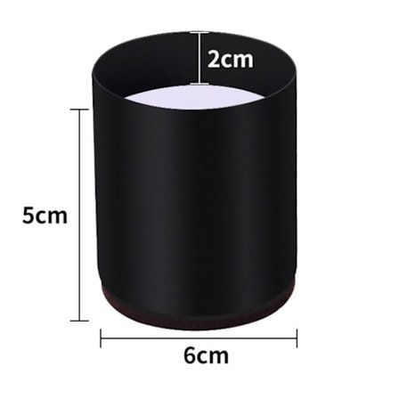 Sorte hævede sengben sæt af 4 kulstofstål, møbelforhøjer tilbehør