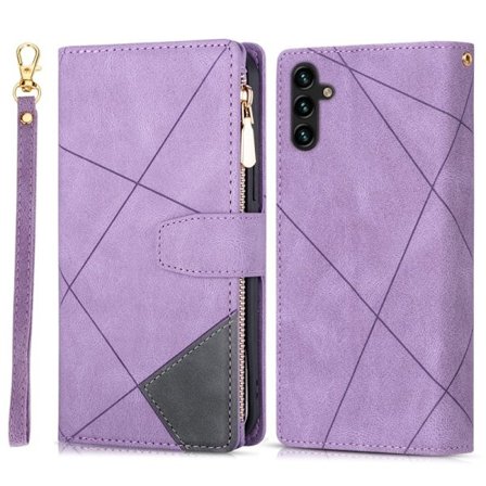 Samsung Galaxy S26+ Plånboksfodral Färgsplicing Konstläder Ställ - Lila