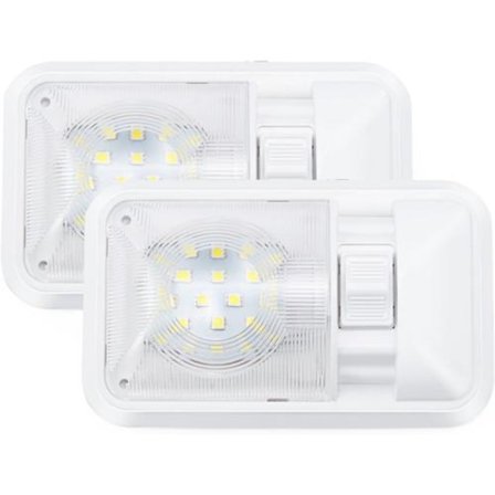 12V LED RV Taklampe 280 LM, Taklampe Innendørsbelysning for Tilhenger, Bobil med Bryter (Pakke med 2) 1