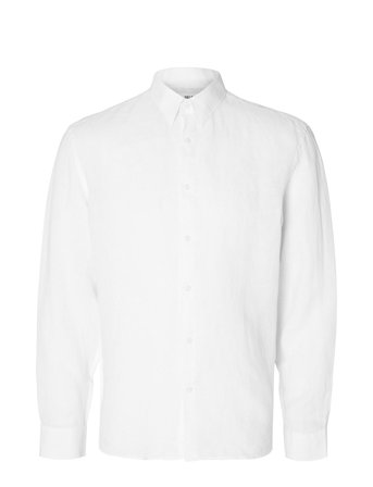 Slhregkylian-Linen Shirt Ls Classic Noos White Selected