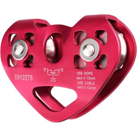 Dobbel tyrolsk trinse 30kN Tandem klatretrinse for kabeltralleklatring Caving Rescue