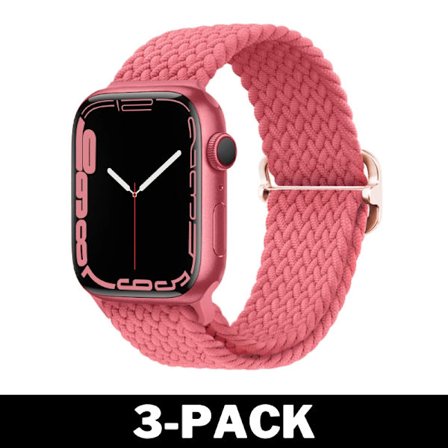 Flätat Armband för Apple Watch 42/44/45 mm Rosa M